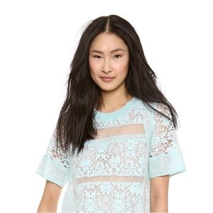 Rebecca Taylor Patch Lace Crop Top